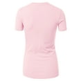 thumbnail image 2 of Made by Johnny Women's Basic Fitted Soft Short Sleeve Deep V-Neck T-Shirt M PINK, 2 of 6
