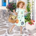 thumbnail image 4 of FORMRS Girls Short Sleeve Dress Summer Casual Round Neck A-line Beach Sundress, Sizes 2T-8T, Space Patterns, 4 of 8