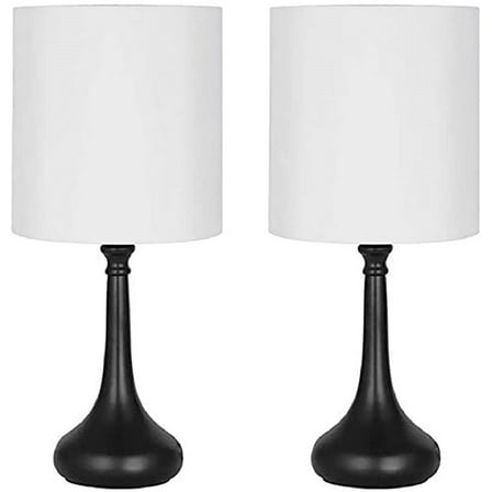 Black Oumilen Modern Metal Table Lamp, Set of 2