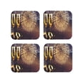 thumbnail image 2 of Balery 4 Pcs Happy New Yearleather Coasters Set, Drink Table Cup Coasters For Living Room Kitchen Coffee Decor, 2 of 9