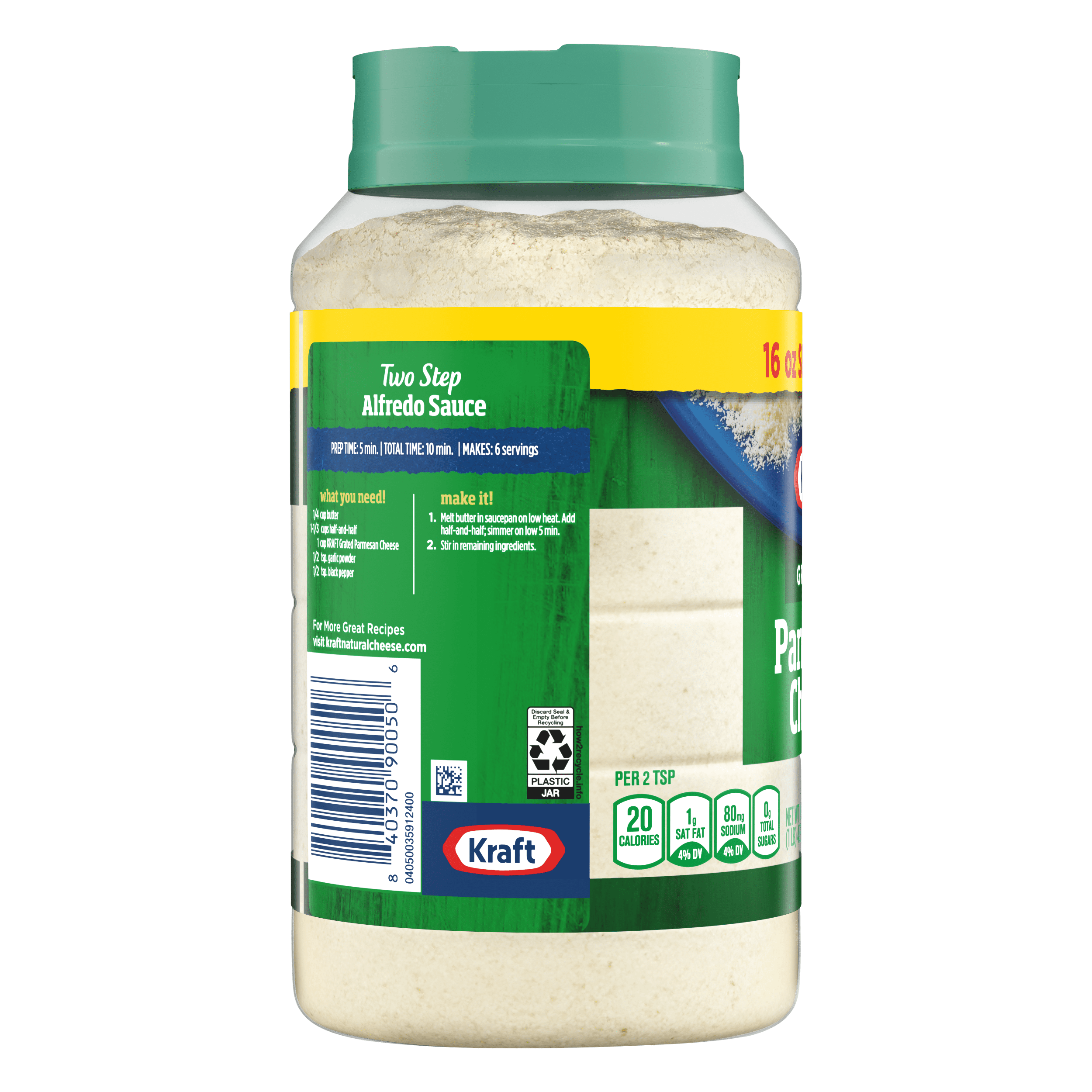 Kraft Grated Parmesan Cheese Shaker 16 oz Bottle