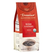Teeccino Mushroom Adaptogen Ground Coffee Alternative - Reishi Eleuthero French Roast -Organic, Dark Roast, Caffeine Free, Natural Energy, Health-Supportive, 28 Servings, 10 Ounce