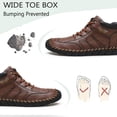 thumbnail image 2 of Mens Casual Work Boots Lightweight Slip Resistant Breathable Walking Driving Boots Vintage High Top Flat Shoes Brown 6.5 US, 2 of 7