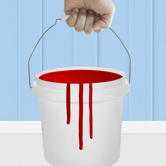 Tineasur White 1.75 Gallon Paint Bucket with Lid Iron Handle Easy Carry Multipurpose Container