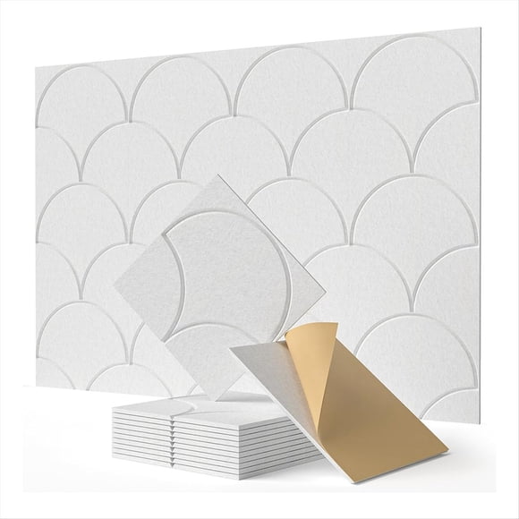Paquete de 12 Paneles Acústicos de Pared Autoadhesivos de Alta Densidad de 30 X 30 cm, Insonorizados, para Puertas, Techos y Oficinas en Casa A