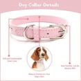 thumbnail image 2 of Real Split Leather Studded Pet Dog Collar 1Pack, 2 of 5