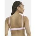 thumbnail image 2 of No Boundaries Cotton Stretch Ribbed Wirefree Plunge Bra, Women's XS-3XL, 2 of 4