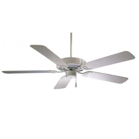 Minka-Aire F546-WH Downrod Mount, 5 White Blades Ceiling fan, White