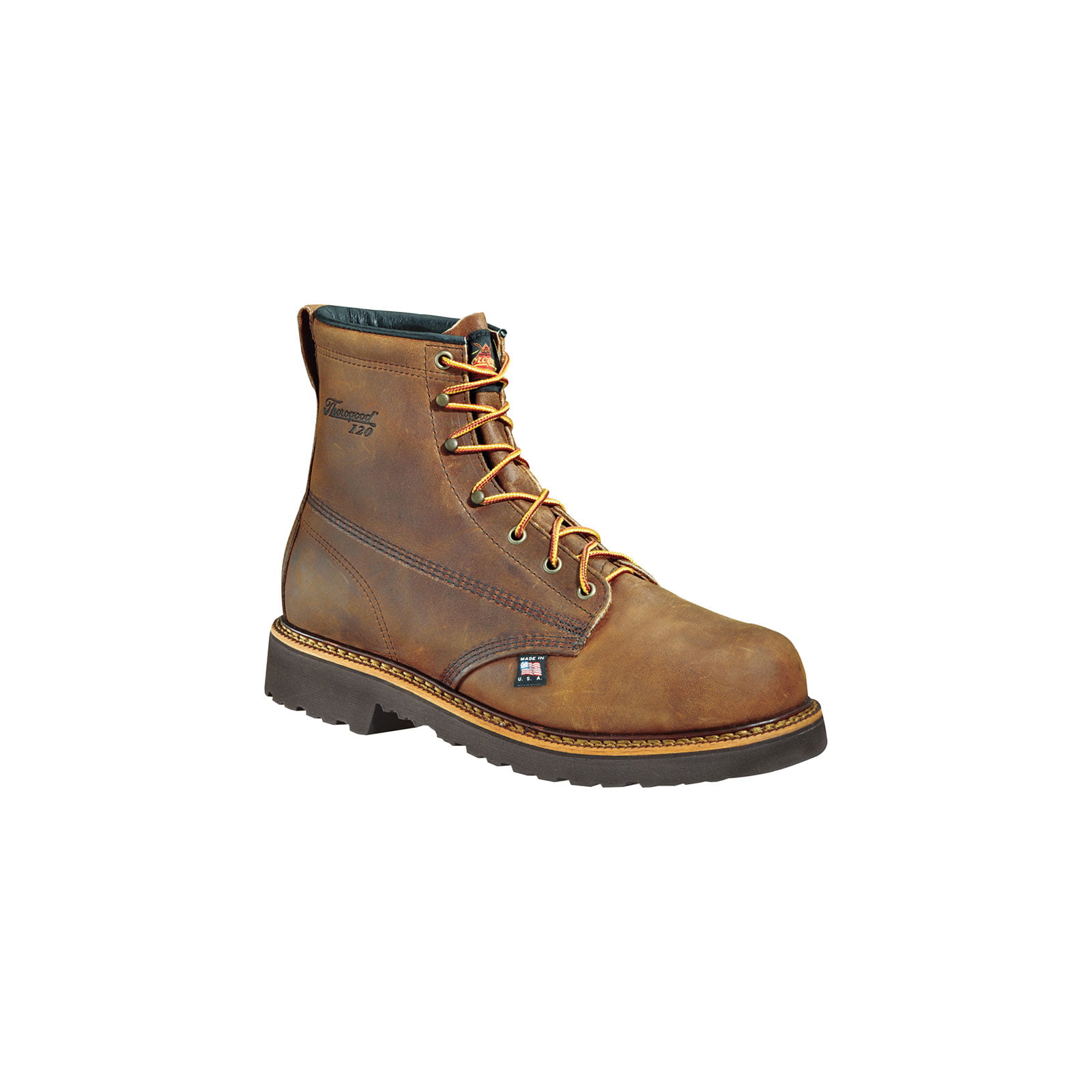 Thorogood 6 Inch Plain Steel Toe Brown Work Boots 804-3366 USA 