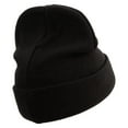 thumbnail image 3 of Artistic Letter F Embroidered Big Size Acrylic Long Beanie - Black XL-3XL, 3 of 5