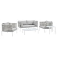thumbnail image 2 of Modway Harmony 5-Piece  Sunbrella® Basket Weave Outdoor Patio Aluminum Seating Set in Taupe Gray, 2 of 10