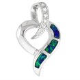 thumbnail image 2 of Sterling Silver Synthetic Opal Open Heart Necklace for Women Cubic Zirconia Accent 1 inch 18 inch ROPH_25, 2 of 2