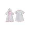 thumbnail image 4 of Baby Girl Hooded Swim Cover Up - Gingham Ruffle Bow Beach Robe for Pool  Summer, 4 of 10