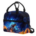 thumbnail image 3 of HUIACONG Lunch Bag with Cosmic Crocodile Design, Insulated Lunch Tote Made of Aluminum Film Material, Reusable Stylish Bag for Kids Picnic and Travel, 3 of 10