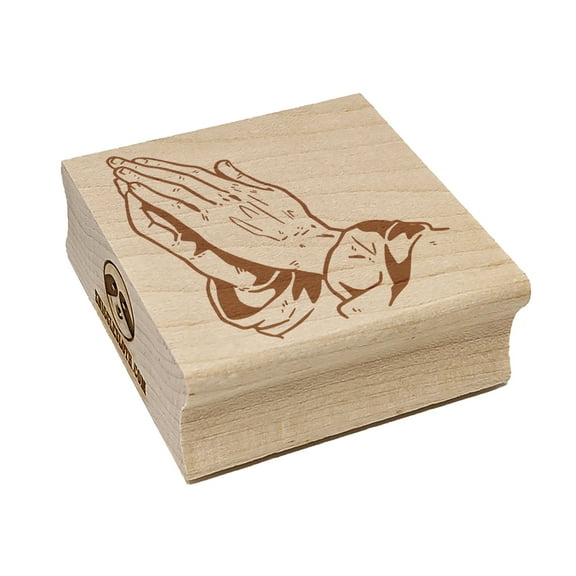 Praying Prayer Hands Christian Religious Square Rubber Stamp Stamping Scrapbooking Crafting - Small 1.25in