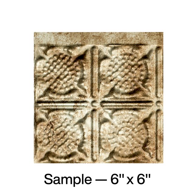 FASÄDE Traditional Style 6 Decorative Vinyl Backsplash Panel in Bermuda Bronze (6X6 Inch Sample)
