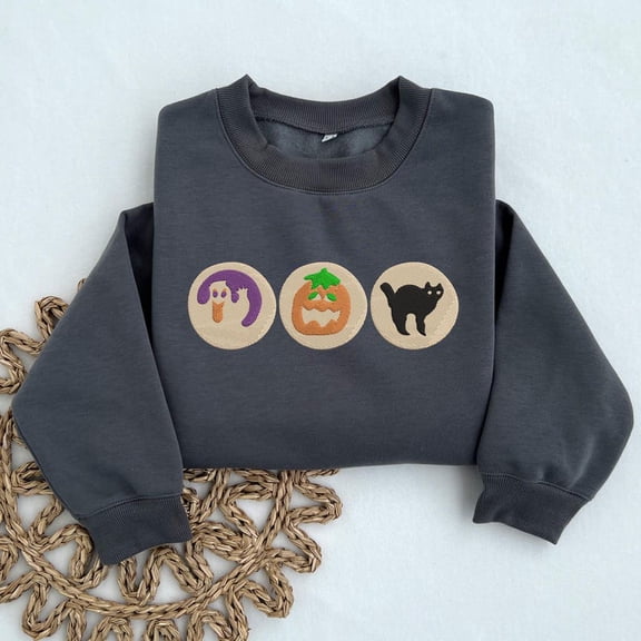 Embroidered Halloween Sugar Cookie Sweatshirt
