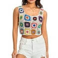 thumbnail image 2 of Michellecmm Women´s Summer Sleeveless Tops Colorful Hand Crochet Embroidery Openwork Knit Tank Tops, 2 of 9