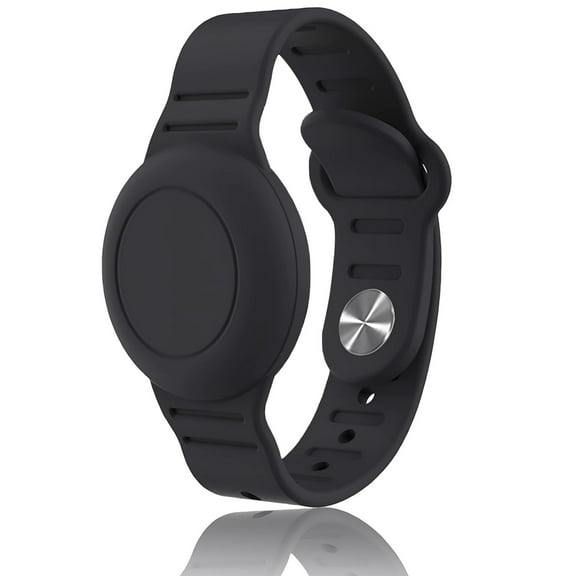 Waterproof AirTag Bracelet for Kids, Hidden Silicone Wristband for AirTag, GPS Tracker Case for Air Tag Holder Strap Band for Child Toddler, Secure Anti-Loss Protection, Black