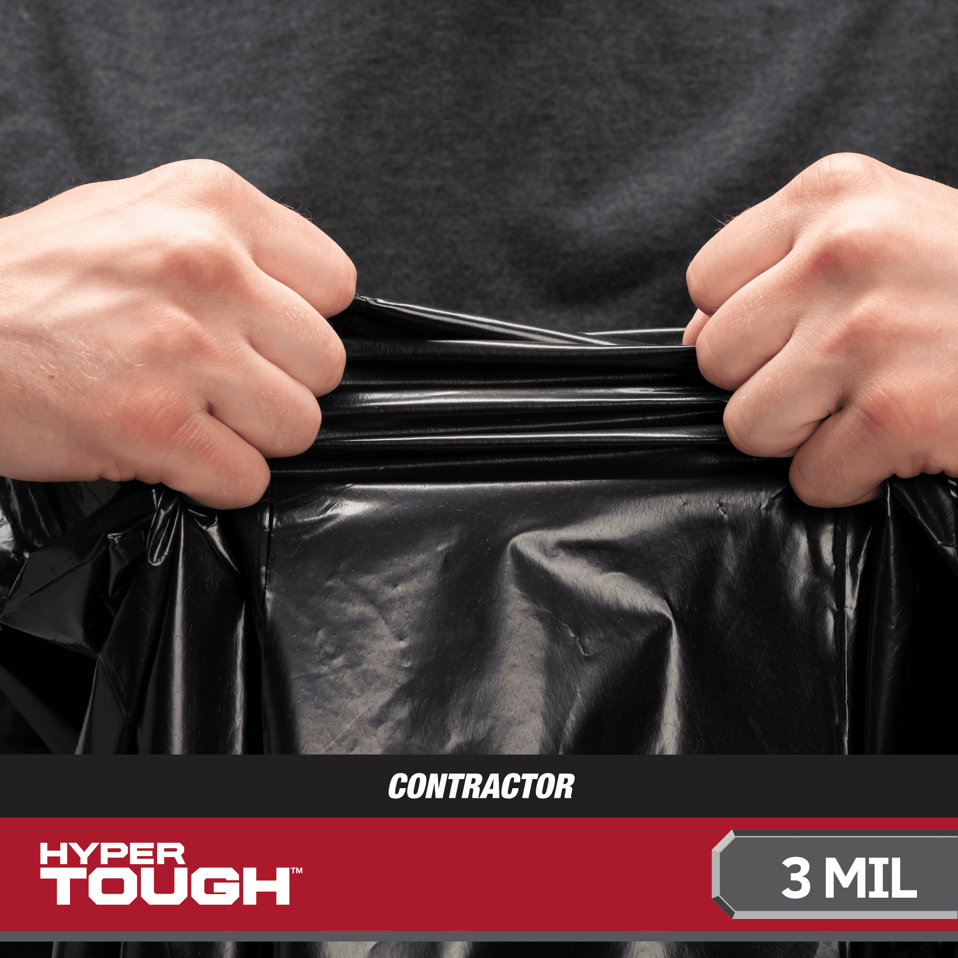 Hyper Tough 42-Gallon Flap Tie Contractor Bags, 3 MIL, 20 Bags