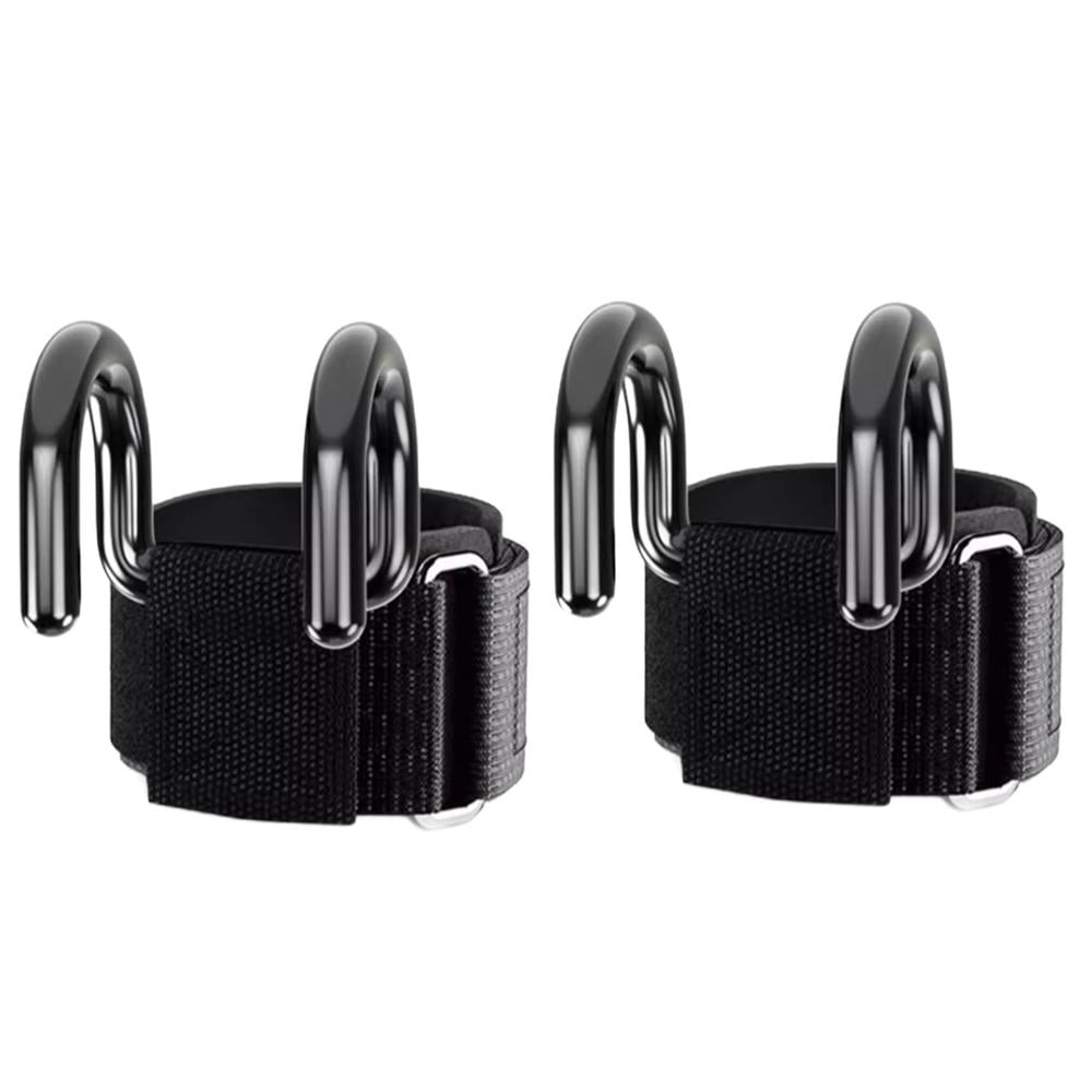 2 Pack Weightlifting Hooks for Strength Training & Gym Workouts - Heavy Duty Grip Support Straps for Deadlifts, Pull-ups, Rowing - Adjustable Wrist Straps for Men & Women