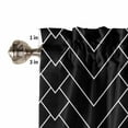 thumbnail image 7 of Abstract Line Kitchen Curtains Valance and Tier Set Herringbone Black White Modern Simple Rod Pocket Short Curtains for Small Window 3 Pieces Set for Bedroom Bathroom Cafe (54" x 18"+27" x 24"), 7 of 7