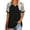 Black, variant on Rosvigor Plus Size T Shirts for Women Color Block Tops Loose Tee Short Sleeve Blouses