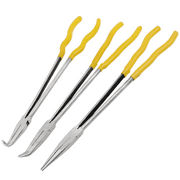 SEUNMUK 3 PCS 16 Inches Long Needle Nose Pliers Set, Long Reach Pliers Kit, 90-Degree Angle, 45-Degree Angle, Straight Needle Nose