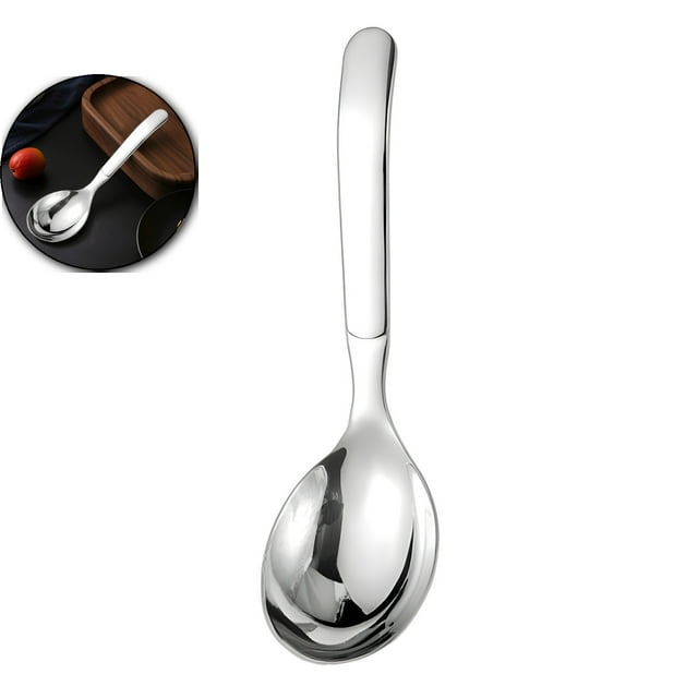 Dvruxg Stainless Steel Soup Spoon – Thickened, Rust-Proof Rice & Dining Spoon, Dishwasher Safe, Heavy Duty Kitchen Utensil