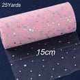 thumbnail image 2 of JM Rollo de 25 yardas (22,5 metros) * 15 cm con patrón de tul, estrellas brillantes, rollo de copo de nieve, cinta de poliéster de tul, camino decorado, mesa, boda, banquete navideño, falda DIY, falda rosa JM RV021031-01462SDJ, 2 of 5