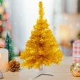 thumbnail image 5 of 2FT Artificial Christmas Tree Gold Tabletop Christmas Tree with Foldable Stand Mini Xmas Pine Tree for Party Supplies Indoor Outdoor Holiday Home Decoration(Gold), 5 of 5