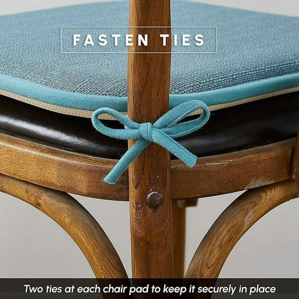Elegant Comfort 2 Pack Chair Cushion Covers 16 x 16 Inch Skid Proof Rubber Backing Thick Dining Square Shape Seat Covers Comfortable Textured Chair Pads with Ties Mosaic Pattern Aqua Walmart Business ...