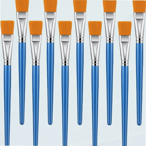 10 Pcs Flat Paint Brushes for Acrylic Painting, 1 Inch Art Paint Brushes Artist Painting Brush for Acrylic Watercolor Oil Detail Painting