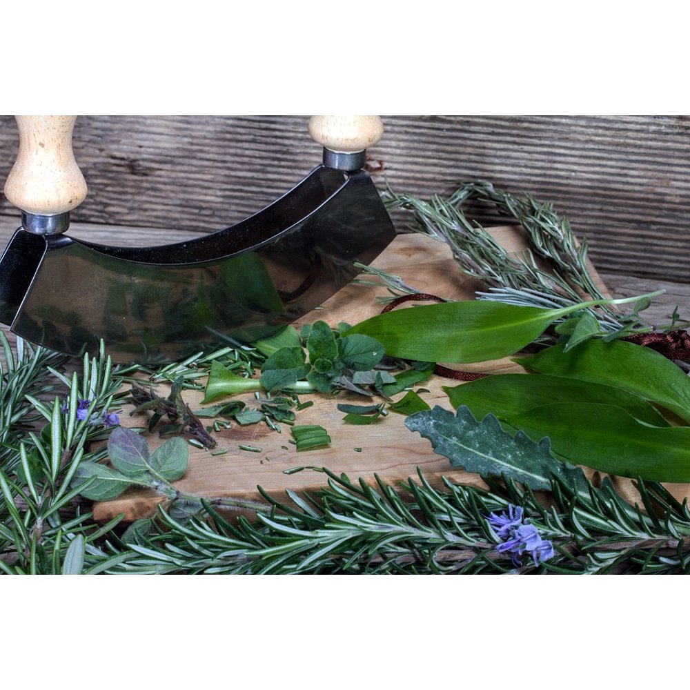 Canvas Print Herbs Cutting Board Herb Knife Herb Rocker Stretched Canvas 10 x 14