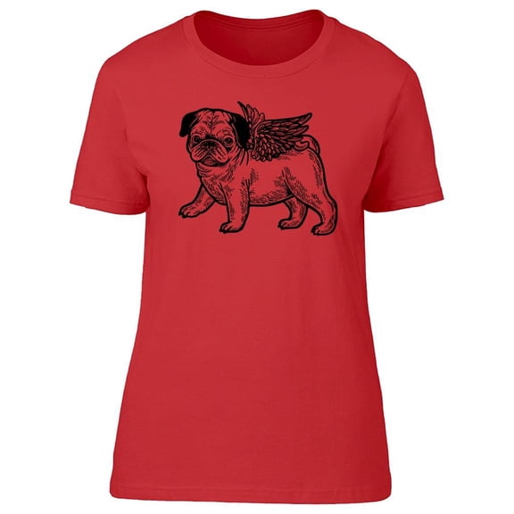 Angel Flying Pug Dog Puppy Tee Women's -Image by Shutterstock