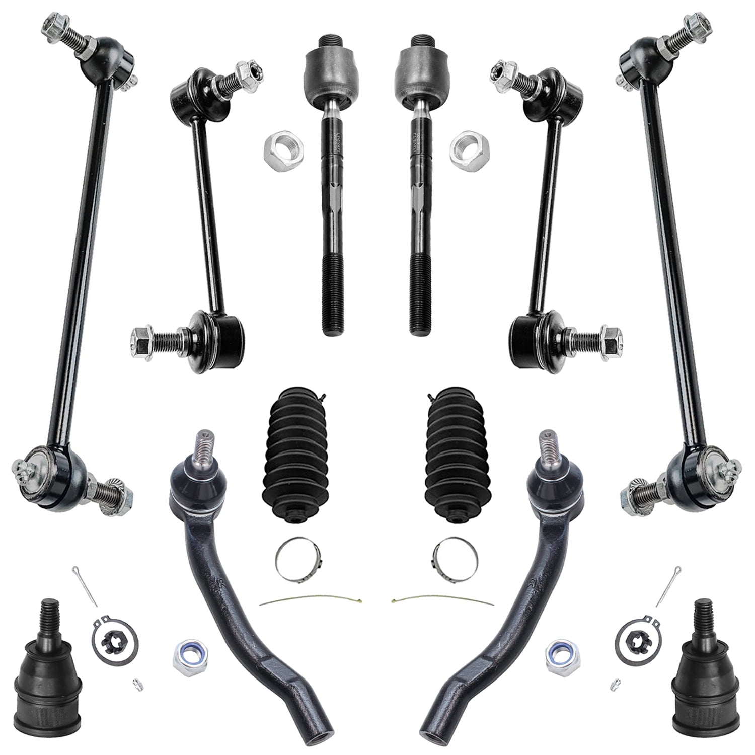 8pc Suspension Kit Tierod Detroit Axle w/Ball Joint Front Lower Control Arms Replacement for 2001-2005 Honda Pilot Acura MDX 