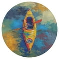 thumbnail image 3 of Colorful Kayaks Glide Across The Lake Floral Medallion Round Rug - Small Round Area Rug, Soft Non-Slip Machine Washable Bedroom Mat Indoor Accent Entry Carpet for Office Desk Dorm Hallway, 3 of 6