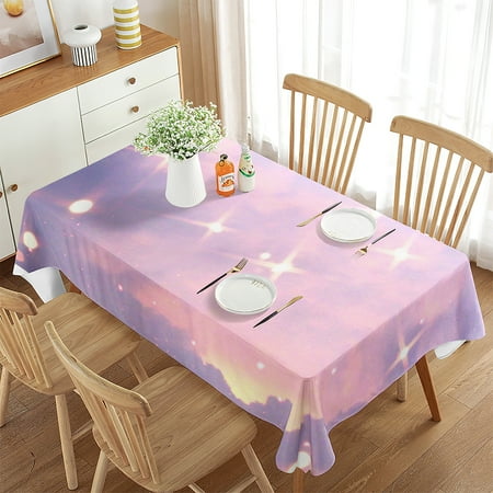 

Pastel Aesthetic Tablecloth Pink Cloud Simple Pattern Table Cover Rectangle for Kitchen Dining Room Living Room Home ration