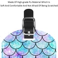 thumbnail image 4 of Square 2Pack PU Leather Pacific Mermaid Scales Cruise Luggage Tag with Privacy Cover and Name ID Tag for Travel Handbags Backpacks Luggage Tags, 4 of 6