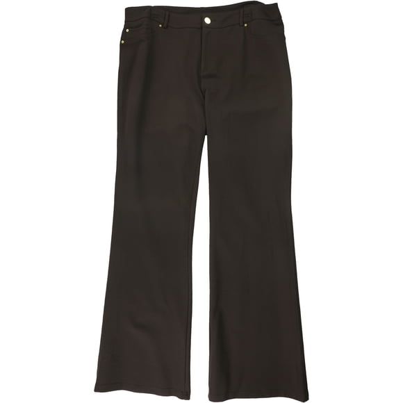INC Curvy Bootcut Pantalones casuales para mujer, Marrón, 2
