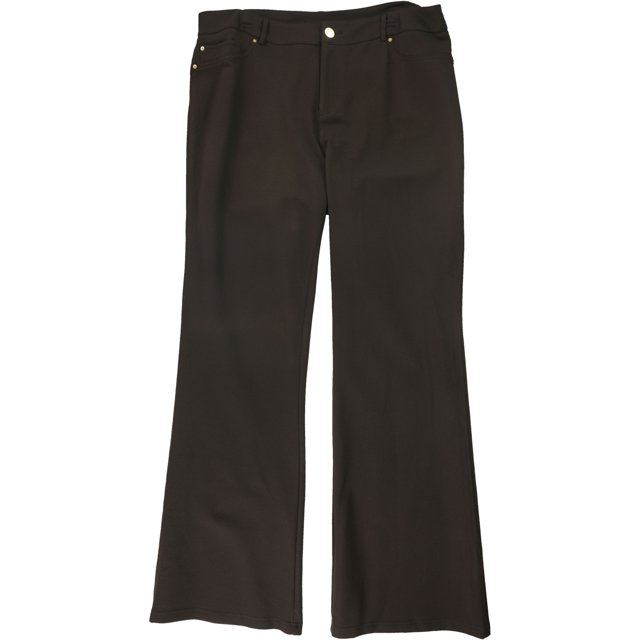 INC Curvy Bootcut Pantalones casuales para mujer, Marrón, 2