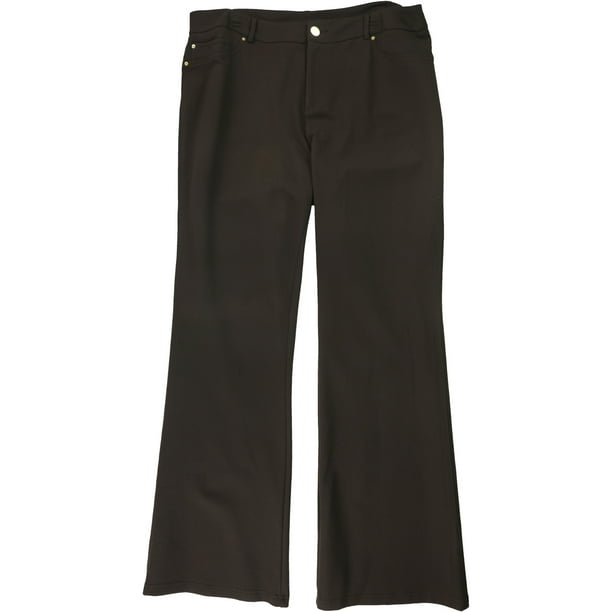 INC Curvy Bootcut Pantalones casuales para mujer, Marrón, 2