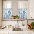 thumbnail image 3 of Sea Turtle Curtain Valances Set Watercolor Seaweed Fish Coral Seahorse Blue Letter Texture Kitchen Curtains 24&nbsp;inch Length Rod Pocket Valance and Tiers 3 Piece Set Small Bedroom Bathroom Laundry, 3 of 9