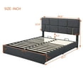 thumbnail image 4 of 2-Pieces Bedroom Sets, Queen Size Upholstered Platform Bed, Queen Bed Frame with Hydraulic Storage System and Storage Ottoman, Modern Storage Ottoman with Metal Legs for Teens, Adults, Black, 4 of 9