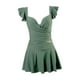 thumbnail image 2 of Traje de baño con falda para mujer, traje de baño sin mangas con escote en V profundo, de para viajes, playa, fiesta, piscina, spa y vacaciones. SG, 2 of 8