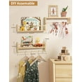 thumbnail image 2 of Nursery Floating Shelves for Wall, Set of 3 Book Shelves Natural Wood Wall Mounted Organizer with Towel Bar Hanging Bookshelves Nursery Decor for Kids Room, Bedroom and Kitchen, 2 of 8