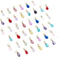 thumbnail image 1 of 72 piezas de dijes de vidrio en forma de lágrima, 12 colores, cuentas de gota de agua, dijes colgantes, dijes de cuentas colgantes con alambre envuelto, 1 of 6