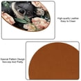 thumbnail image 5 of Koala Set of 6 Round Coasters, Microfiber Leather Drink Coasters, 11x11 cm/4.3x4.3 in Coaster Set for Table and Home Decor, 5 of 6
