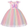 thumbnail image 1 of Vestido de unicornio para niña, disfraz de princesa con arcoíris y flores, fantasía para fiesta de cumpleaños, Halloween Fivean unisex, 1 of 2