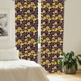 thumbnail image 2 of Ambesonne Floral Curtains, Detailed Hand-Drawn Roses, Pair of 28"x84", Pale Orange Navy Blue, 2 of 5